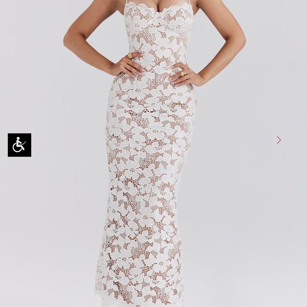 House of CB White Lace Maxi Dress